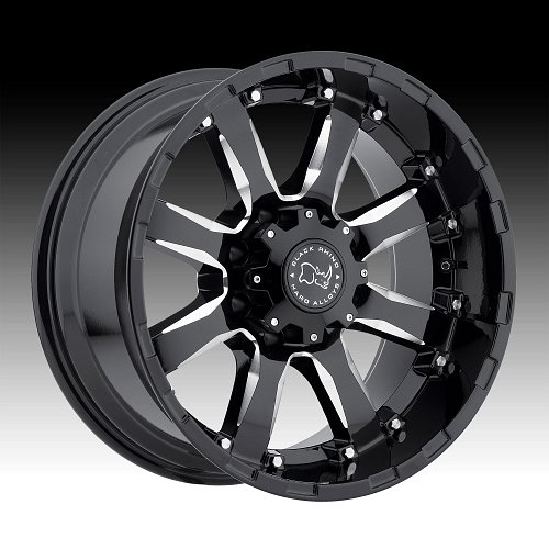 Black Rhino Sierra Gloss Black Milled Custom Truck Wheels 1